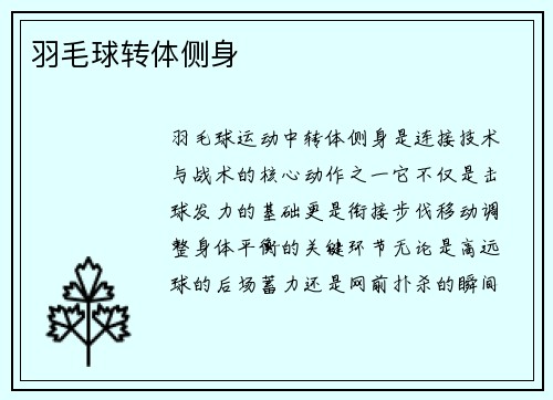 羽毛球转体侧身